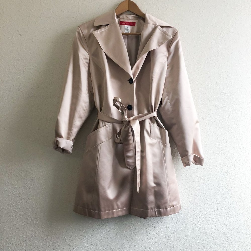 Anne Klein Pink Silk Trenchcoat Size 2X